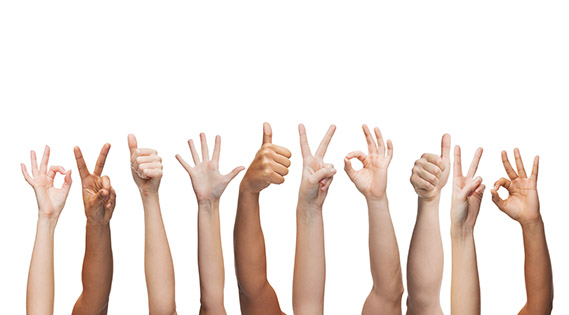 human hands showing thumbs up, ok and peace signs 首页 | J9集团有限公司官网